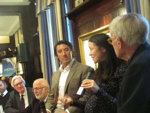 Meru directors Jimmy Chin and Elizabeth Chai Vasarhelyi with Tom Brokaw
